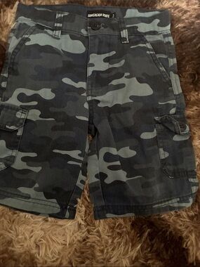 Boys' Blue Camo Cargo Jeans Shorts